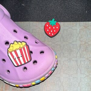 JIBBITZ. CROC CHARMS. Two food items. YUM. Baby Croc not included.